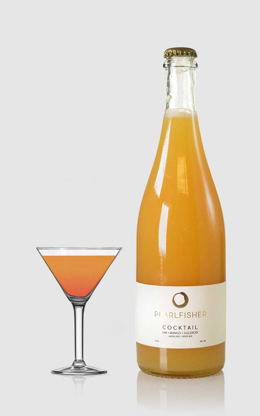 Pearlfisher Cocktail Med Gin   Mango   Gulerod   Limeblade   Ingefær
