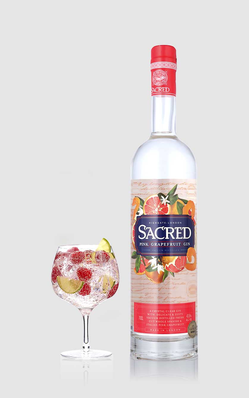 Sacres Pink Grapefruit øko Gin Sacred Spirits