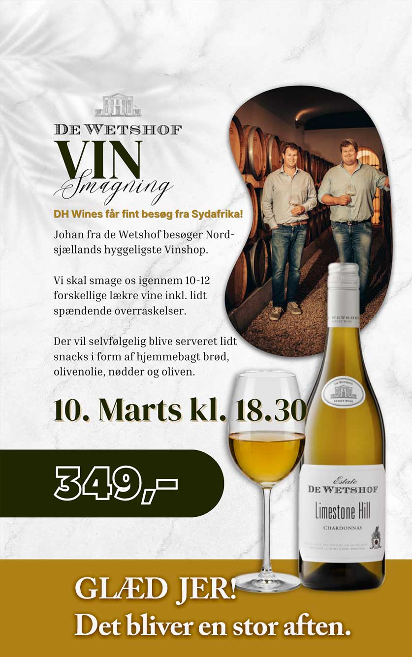 Wetshof Vinsmagning 10 Marts 2026   18 30