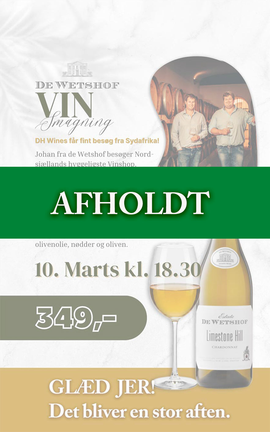 Wetshof Vinsmagning 10 Marts 2026   18 30