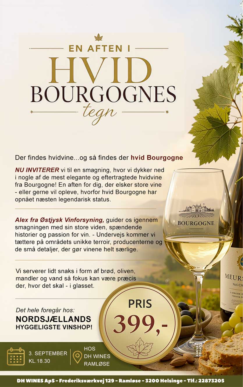Hvid Bourgogne-smagning Hos   Wines   September    18 30-22 00 2026